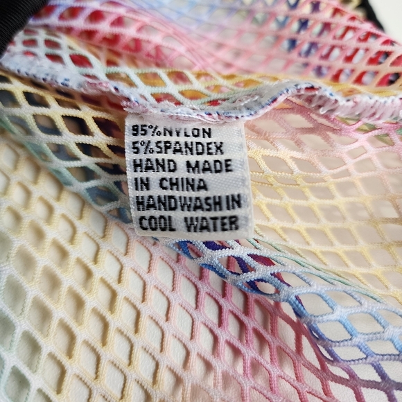 Uluwatu Color Mesh Netted See Through Beach Coverup Top Dress Long Sleeve Sz S - Picture 13 of 13